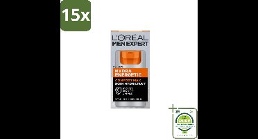15 x L'Oréal Paris Men Expert Hydra Energetic Comfort Max - Dagcrème - Hydraterend voor Droge Huid - 50 ml - Grootverpakking - Vaatwasstrips - Hydra Crème - Droge Huid - Vermoeidheid - Gezichtscreme - Energie
