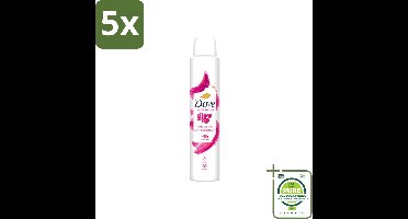 5 x Dove – Deodorant Spray – Glow Up – 200 ml - Grootverpakking - Vaatwasstrips - Anti-transpirant Spray - Zweetvermindering - Geurbescherming - Fris Geur - Bloemige Geur