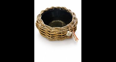 Van der Leeden Drypot rotan plantenschaal grijs 40 cm