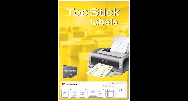 TOP STICK universele etiketten, 48,3 × 16,9 mm, wit, 6400 stuks