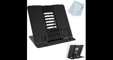 Boekenstandaard voor Kookboeken en Tablets - Zwart Metaal