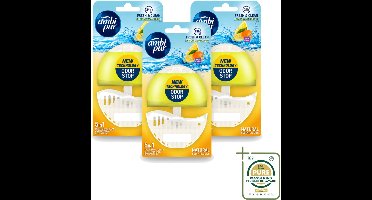 3 x Ambi Pur - Toiletblok - Starterkit 5in1 - Citroen & Mandarijn - Toiletblok - 55 ml - Wasstrips - Toiletblok - Toilet Hygiëne - Frisse Geur - Citroen En Mandarijn - Toilet Reinigen