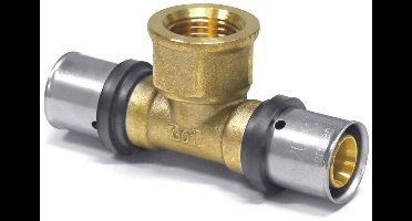 Persfitting T-stuk 32 x 3 - 3/4" IG - 32 x 3