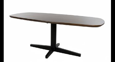 Eettafel Libra Deens ovaal mangohout 240x100 cm - Poot Zwart - Walnoot