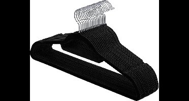 Hoppa! - Zwarte Plastic Kledinghangers 20 Stuks – Zwart – Plastic