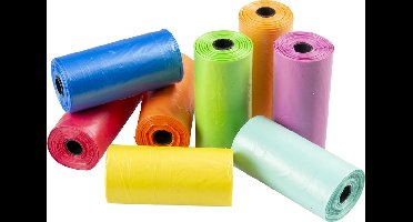Duvo+ Hondenpoepzakjes Rainbow - Poepzakjes - 32x19cm - Meerkleurig - 8 rollen a 15 stuks