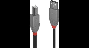 Lindy Anthra Line - USB Kabel - Type A naar B - 1m - Zwart