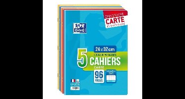 OXFORD - Set van 5 geniete notitieboekjes 96 pagina's seyes 24 x 32 cm - 90 g