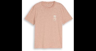 Tom Tailor Denim - T-shirt met palmprint - Maat XS - faded copper orange