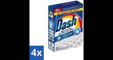 4 x Dash - Witter dan Wit - Snel Oplossend Waspoeder - Witte Was - 70 Wasbeurten - Waspoeder - Wit Was - Anti-residu - Wasmiddel - Energiebesparend