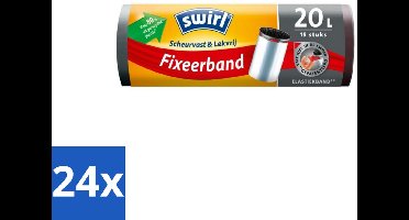 24 x Swirl – Pedaalemmerzakken – 20 L – Fixeerband – 15 zakken - Emmerzak - Emmerzak 20 L - Emmerzak Met Fixeerband - Emmerzak Met Elastische Band - Emmerzak Waterdicht