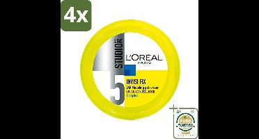 L'Oréal Paris - Gel - Studio Line - Invisi Fix - 24H Clean Modeling Gel Crème - 150 ml - Voordeelverpakking - 4 stuks - Natuurlijk kapsel - Gezond haar