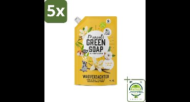 5 x Marcel's Green Soap - Wasverzachter - Navulling - Katoen & Vanille - Zachte frisheid- 30 Wasbeurten - 750 ml - Grootverpakking - Wasverzachter - Katoen Geur - Vanille Geur - Milieuvriendelijk - Navulverpakking