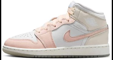 Nike Nike Air Jordan 1 Mid SE - Sneakers - Kinderen - Wit/Roze