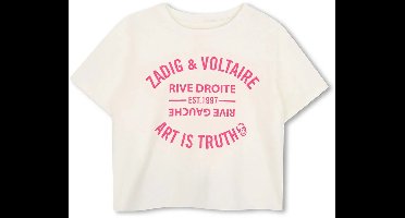 Zadig & Voltaire X60793 T-shirt Met Korte Mouwen Beige 6 Years Meisje