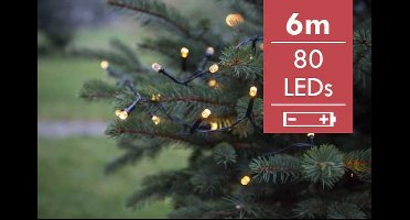 Kerstboomverlichting batterij LED Diamond String 6 m - 80 lampjes -div lichtstanden