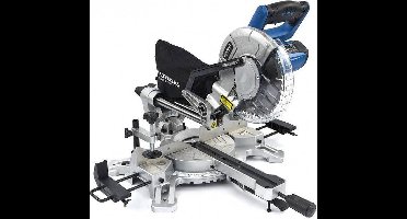 Hyundai radiaal afkortzaag met trekfunctie 1500W - Verstekzaag - Radiaalzaag - Kantelbaar & Laserfunctie & Stofafzuiging