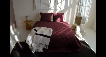 Zydante Home Bedsprei 220x240 cm – Inclusief 2 Kussenslopen 60x70 cm – 2-Persoons – Bordeaux Rood Flowers