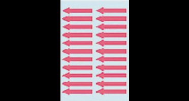 Arrow labels luminous red 38x7mm 88 pcs. - Red - 84 x 120 mm - 4 sheets