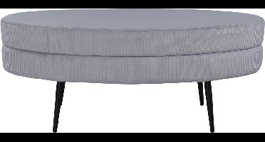 Venture-Home-Hocker-Otto-100x40x41-cm-ribfluweel-zwart-en-grijs