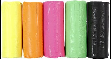 Soft Clay, h: 9,5 cm, d: 10 cm, neon kleuren, 400gr