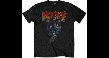 Kiss - Neon Band Heren T-shirt - 2XL - Zwart