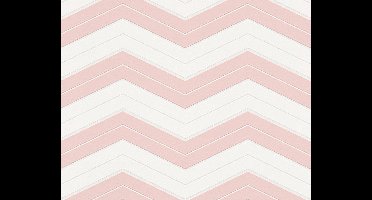 CHEVRON BEHANG - Roze Wit - AS Creation DESIGNDSCHUNGEL 2 by Laura Noltemeyer