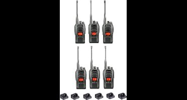 Set van 6 Midland G13 PRO UHF PMR446 / LPD69 robuuste professionele Portofoons