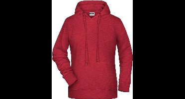 James and Nicholson Dames/dames Raglan Sleeved Hoodie (Karmijnrood Melange)