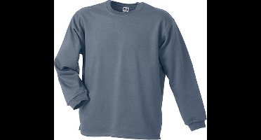 James and Nicholson Unisex Open Hem Sweatshirt (Koolstofgrijs)