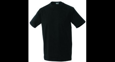 James and Nicholson Unisex Zware Ronde Tee (Zwart)