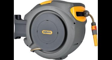 HOZELOCK AUTO REEL WANDSLANGBOX + 25 M SLANG, KOPPELINGEN EN TUINSPUIT