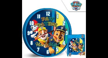 Paw Patrol Wandklok 25cm Blauw - Kinderkamer Decoratie - Geen Batterijen Inbegrepen