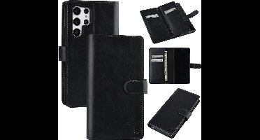 UNIQ Accessory Zwart Book Case Smartphonehoesje voor Samsung Galaxy S22 Ultra - Beschermend Kunstleer & Bescherming van Telefoon