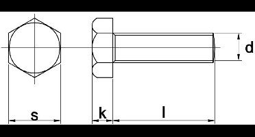 Tapbout Din933 8.8 M12X120Mm Verzinkt - 50 stuks