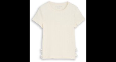 Tom Tailor - T-shirt met strikdetails - Maat 164 - Wool White