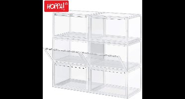Hoppa! Schoenendoos - Set van 6 Opstapelbaar - Wit - Plastic