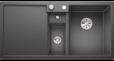 BLANCO Collectis 6S - spoelbak - SILGRANIT - 1 kom 1/2 - links riool - automatisch legen - zonder sif - lege saus - sorteerbak - grijs