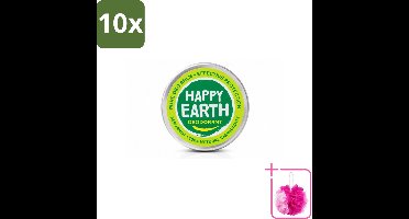 10 x Happy Earth – Deodorant Balm – 100% Natuurlijk Bergamot – 45 g - Bulkverpakking - Deodorant bergamot - Douchemop - Natuurlijke deodorant
