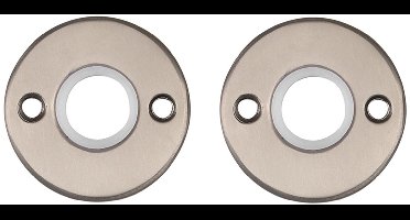Starx Rondrozet met Krukgat Aluminium F9 RVS-kleur - Diameter Ø41 mm - Set van 2 Stuks in Folieverpakking - Geschikt voor Binnendeuren - Gewicht 40 Gram per Stuk - Kleur RVS