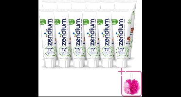 12 x Zendium - Junior 5-12 Jaar - Tandpasta - Natuurlijke Enzymen - 75 ml - Bulkverpakking - Tandpasta voor kinderen - Douchemop - Melktanden beschermen