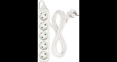 EMOS Verlengsnoer 3 m / 5 stopcontacten / wit / PVC / 1,5 mm², P0523R