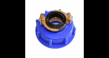 Adapter voor IBC-container S60x6 met 1 inch binnendraad en 1 inch buitendraad klauwkoppeling