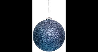 Boule de Noël maxi pailletée bleue D. 150 mm