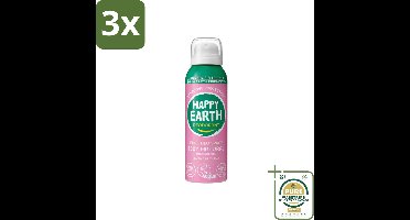 3 x Happy Earth – Deodorant Spray – 100% Natuurlijk Lavender Ylang – 100 ml - Grootverpakking - 100% Natuurlijke Deodorant - Natuurlijke Deodorant Spray - Deodorant Zonder Aluminium - Deodorant Met Lucht - Deodorant Lavendel Ylang