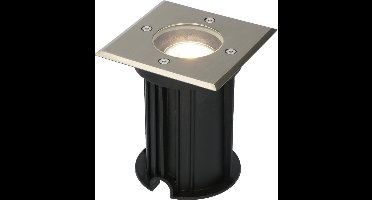 3x HOFTRONIC Ramsay - Grondspot - RVS - IP67 waterdicht - 4000K Neutraal wit - Dimbaar - Verwisselbare GU10 - Vierkant - ook geschikt als padverlichting en vlonderverlichting
