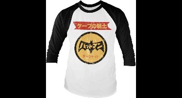 DC Comics Batman Raglan top -M- Japanese Retro Logo Wit/Zwart
