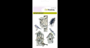 CraftEmotions stempel A6 - Vogelhuisjes Botanical Summer