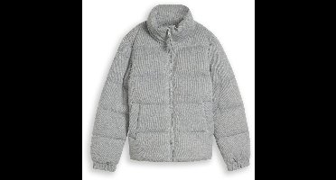 Tom Tailor Denim - Gezellig pufferjack met opstaande kraag - Maat XS - Light Soft Grey Melange
