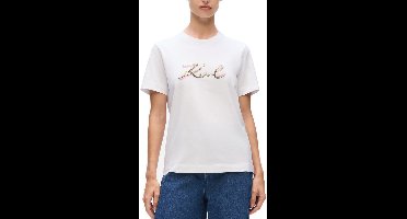 KARL LAGERFELD JEANS SIGNATURE SEQUINS T-SHIRT Wit M EU